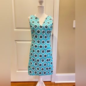 Chloe Turquoise Print A-line Dress by Lauren Gold